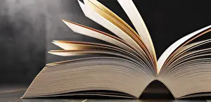 Educational Institution Art Print Prints: Composition with open book on the table