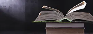 Educational Institution Art Print Prints: Composition with open book on the table