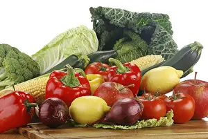 Healthy Eating Inspiration Prints: Composition with raw vegetables