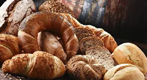 Deserted Bakery Scene Prints: Composition with variety of baking products
