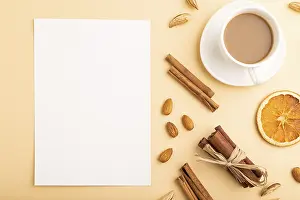 Flat Lay Studio Shot Prints: Composition with white paper sheet