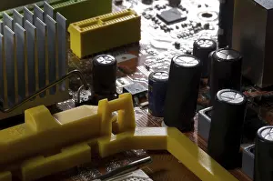 Healthcare System Infrastructure Prints: Computer board with the chips and wires
