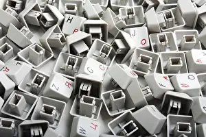 Computer Keyboard Background Prints: Computer keyboard white button key background