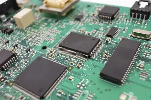 Macro Electronic Components Prints: Computer networking card, macro