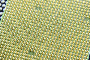 Printed Circuit Board PCB Prints: Computer processor, contact feet