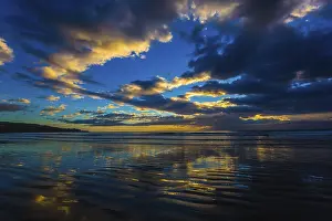 Deserted Evening Beach Scene Prints: The concept of active and ecotourism