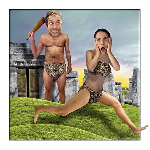 Archeological Representation Prints: Concept/conceptual: stone age - basic instincts - primitive behaviour