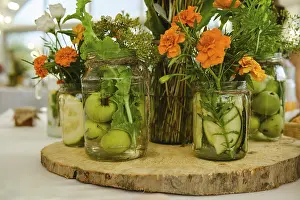 Festive Table Decoration Prints: Concept of festive decoration of table