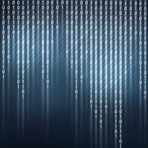 Symbolic Protection Image Prints: Conceptual background image with binary code