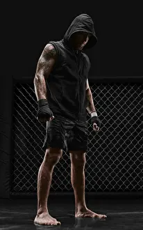 Athletic Man Photo Prints: Conceptual image of a kickboxer