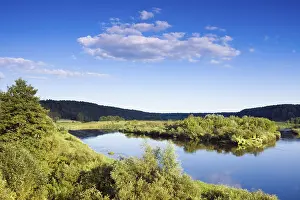 Prints of Conflux of Nemunas and Merkis Rivers near Merkine, Dzukijos National Park, Lithuania, Europe River Prints: Nemunas and Merkis Rivers Confluence Print, Lithuania