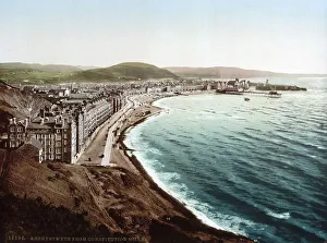 Empty Beach Scene Europe Prints: By Constitution Hill, Aberystwith