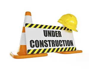 Safety Helmet Images Prints: Under construction concept background