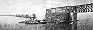 Deserted Construction Site Image Prints: Construction of the new bridge between Sysran and Samara over the Volga