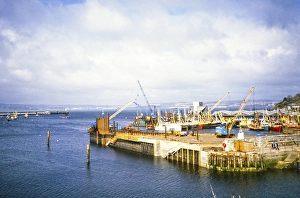 Brixham New Outer Harbour Construction Print 1986