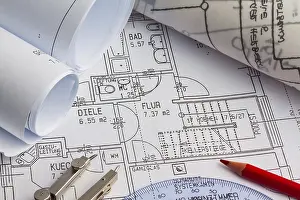 European Construction Projects Prints: Construction plan for a residential building