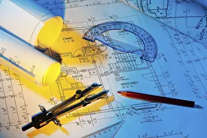 European Construction Projects Prints: Construction plan for a residential building