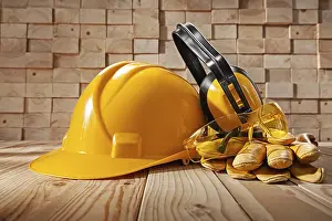 Construction Safety Tools Prints: Construction Safety Tools Concept