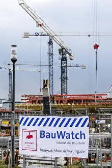Construction Site Security Prints: Construction site, construction cranes