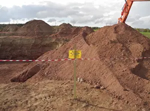 Excavator Machinery Prints: Construction site, house construction