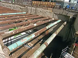 Empty Construction Area Prints: Construction site, pipes