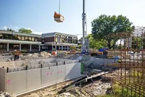Construction Site Germany Prints: Construction site, start of structural work