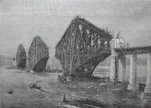 Railway Bridges In Europe Prints: Construction of the The Forth Bridge