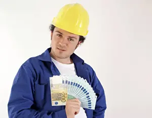 Construction Worker Salary Prints: Construction worker with salary