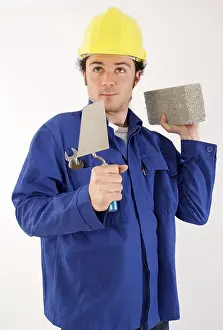 Working Clothes Prints: Construction worker with tools