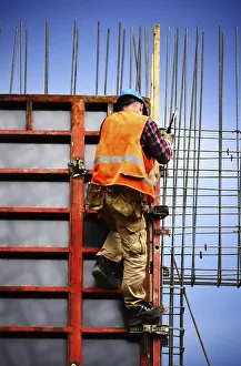 Building Construction Site Prints: Construction worker at work