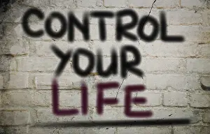 Symbolic Picture Of Control Prints: Control Your Life Concept