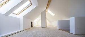 European Construction Work Prints: Conversion of an attic into a spacious living area