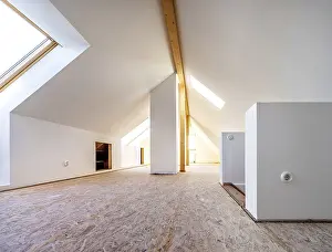 Attic Renovation Prints: Conversion of an attic into a spacious living area