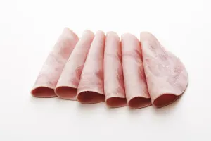 Studio Food Shots Prints: Cooked ham, slices