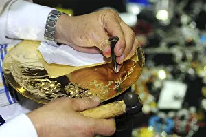 Traditional Arts And Crafts Prints: Coppersmith at work, Morocco