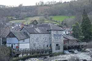 UK River Landscapes Prints: The Corn Mill, River Dee, Langollen