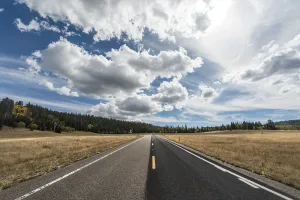 US America Outdoor Shot Prints: Country road with dramatic clouds