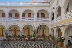 Symi Island Greece Prints: Courtyard of the Panormitis Monastery