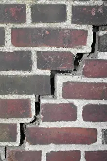 Close Up Stone Wall Prints: Crack in a brick wall