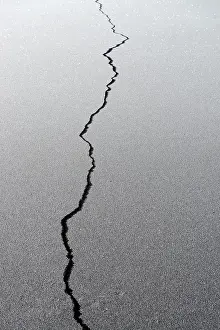 Bavarian Winter Scenery Prints: Crack in sheet of ice, Eizenberger Weiher