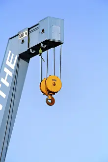 Prints of Crane hook of a freight crane Crane Prints: Freight Crane Hook Print