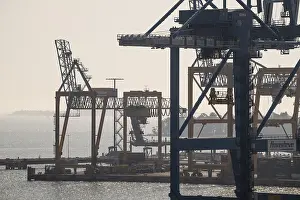 Northern Europe Shipping Port Prints: Cranes, harbour facility, container loading