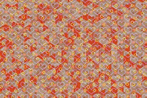 Symbolic Heart Shape Image Prints: Creative abstract heart pattern background texture