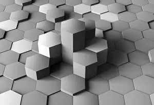 Geometric Shapes Prints: Creative background with grey shapes