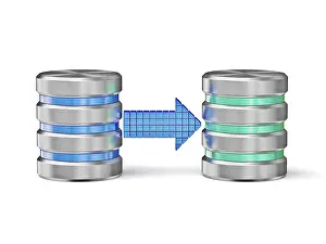 Data Transmission Protection Prints: Creative database backup copy concept