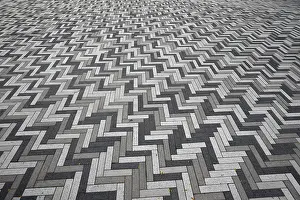 Prints of Creative structure with paving stones on sidewalk, Montreal, Province of Quebec, Canada Montreal Prints: Montreal Paving Stone Print, Quebec, Canada