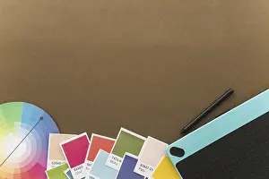 Digital Communication Technology Prints: Creativity concept with graphic tablet space