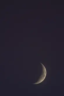 Central Europe Atmospheric Light Prints: Crescent moon in the reddish evening sky
