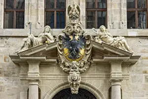 Historic Centre Germany Prints: Crest with eagle and allegorical figures
