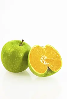 Healthy Eating Conceptual Image Prints: Cross between an apple and an orange